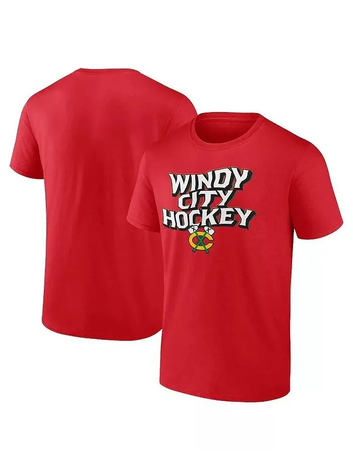 Мужская футболка Chicago Hawks Local Fanatics — красный
