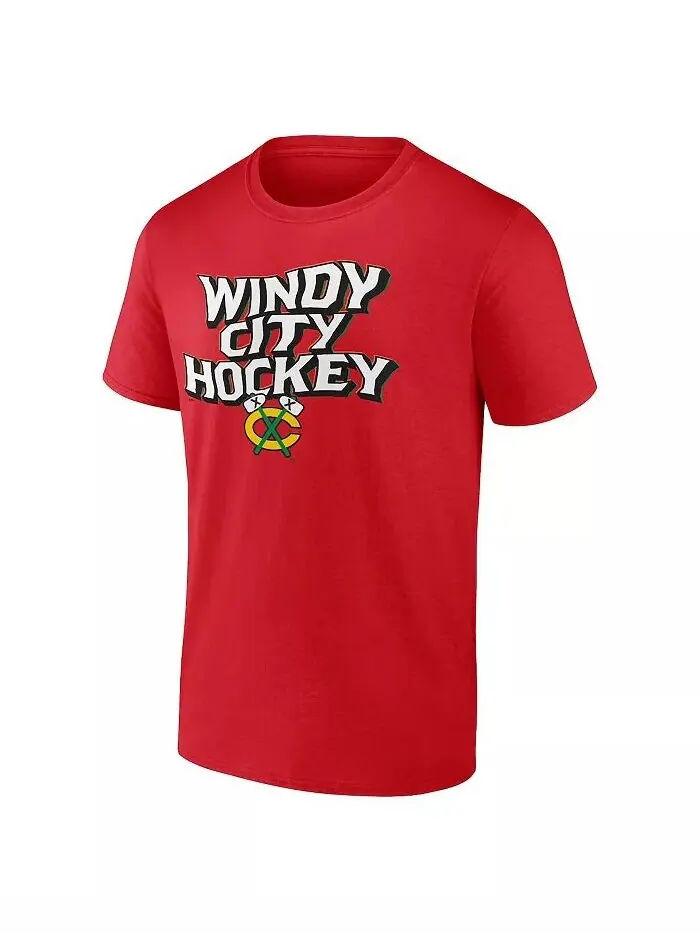 Мужская футболка Chicago Hawks Local Fanatics — изображение 2 из 3, красный