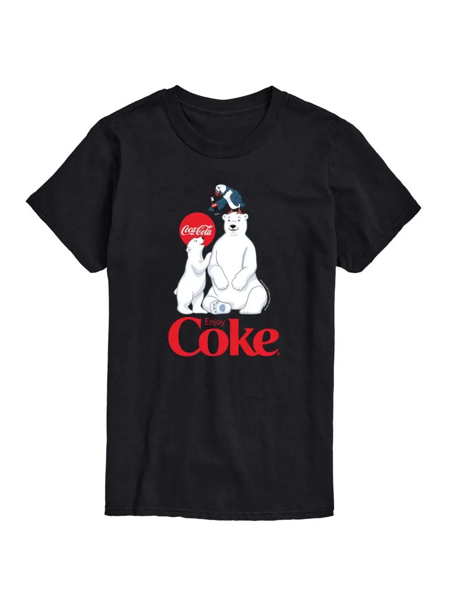 Мужская футболка с изображением белых медведей и тупиков от Coca-Cola AIRWAVES — изображение 1 из 3, черный