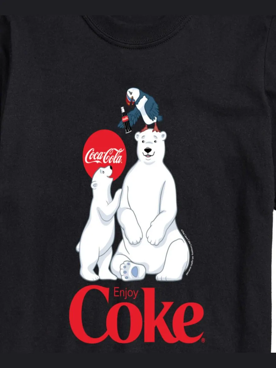Мужская футболка с изображением белых медведей и тупиков от Coca-Cola AIRWAVES — изображение 3 из 3, черный