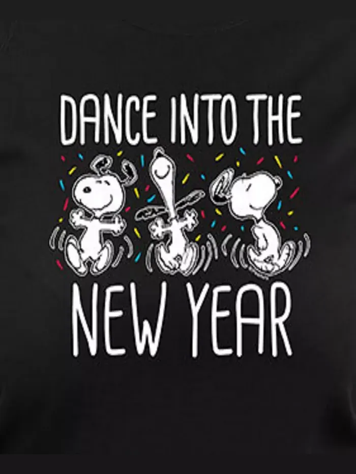 Топ-пуловер с новогодним принтом Peanuts размера Plus Hybrid Apparel — изображение 2 из 3, черный