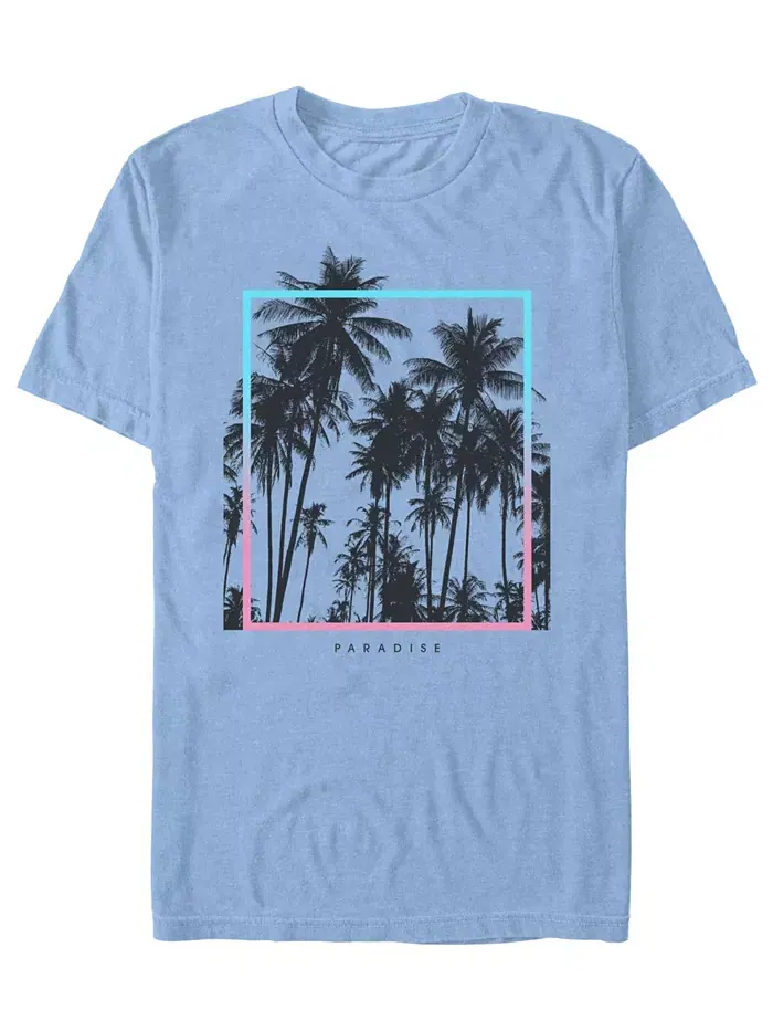 Мужская футболка с коротким рукавом Paradise Palms Fifth Sun — изображение 1 из 3, светлый синий