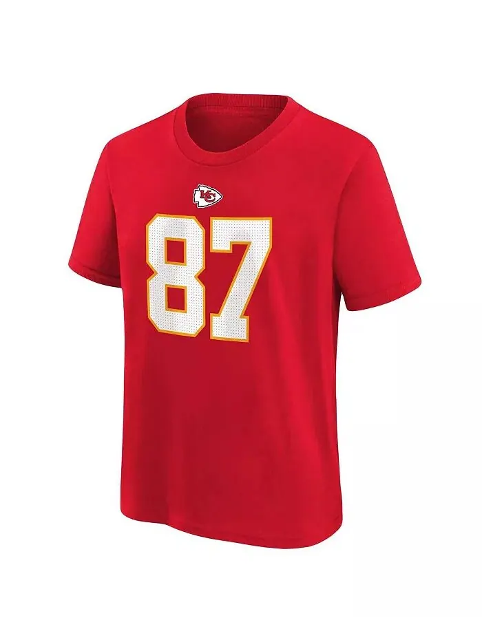 Футболка с именем и номером игрока «Kansas City Chiefs» для мальчиков и девочек Трэвиса Кельсе Nike — изображение 2 из 3