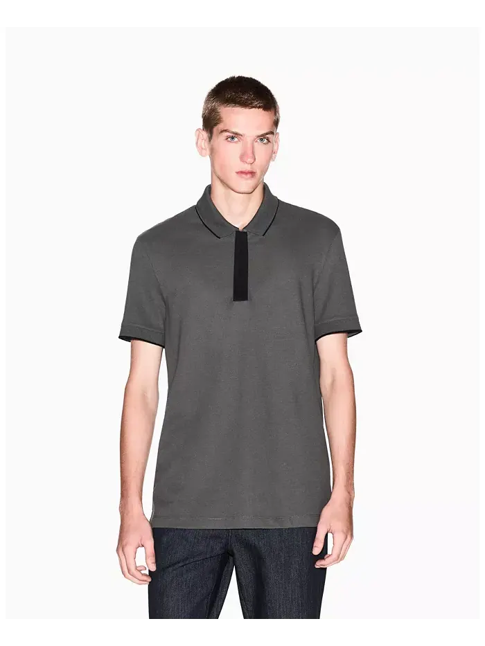 Мужская поло с логотипом из репсовой ленты A|X Armani Exchange — изображение 1 из 5, зеленый