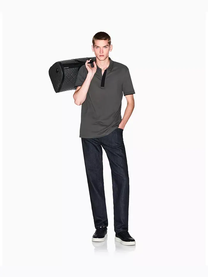 Мужская поло с логотипом из репсовой ленты A|X Armani Exchange — изображение 2 из 5, зеленый