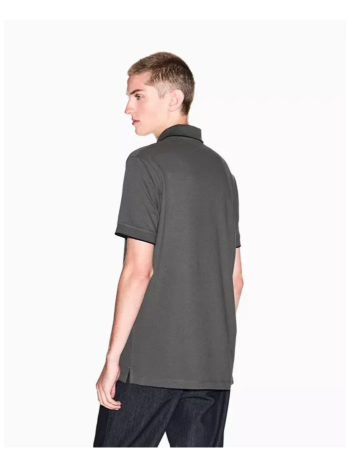 Мужская поло с логотипом из репсовой ленты A|X Armani Exchange — изображение 4 из 5, зеленый