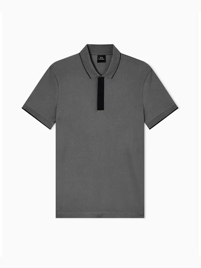 Мужская поло с логотипом из репсовой ленты A|X Armani Exchange — изображение 5 из 5, зеленый