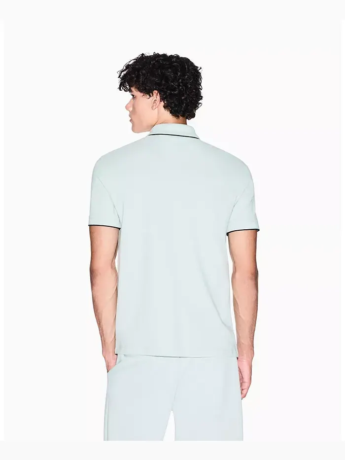 Мужская поло с логотипом из репсовой ленты A|X Armani Exchange — изображение 3 из 5, синий