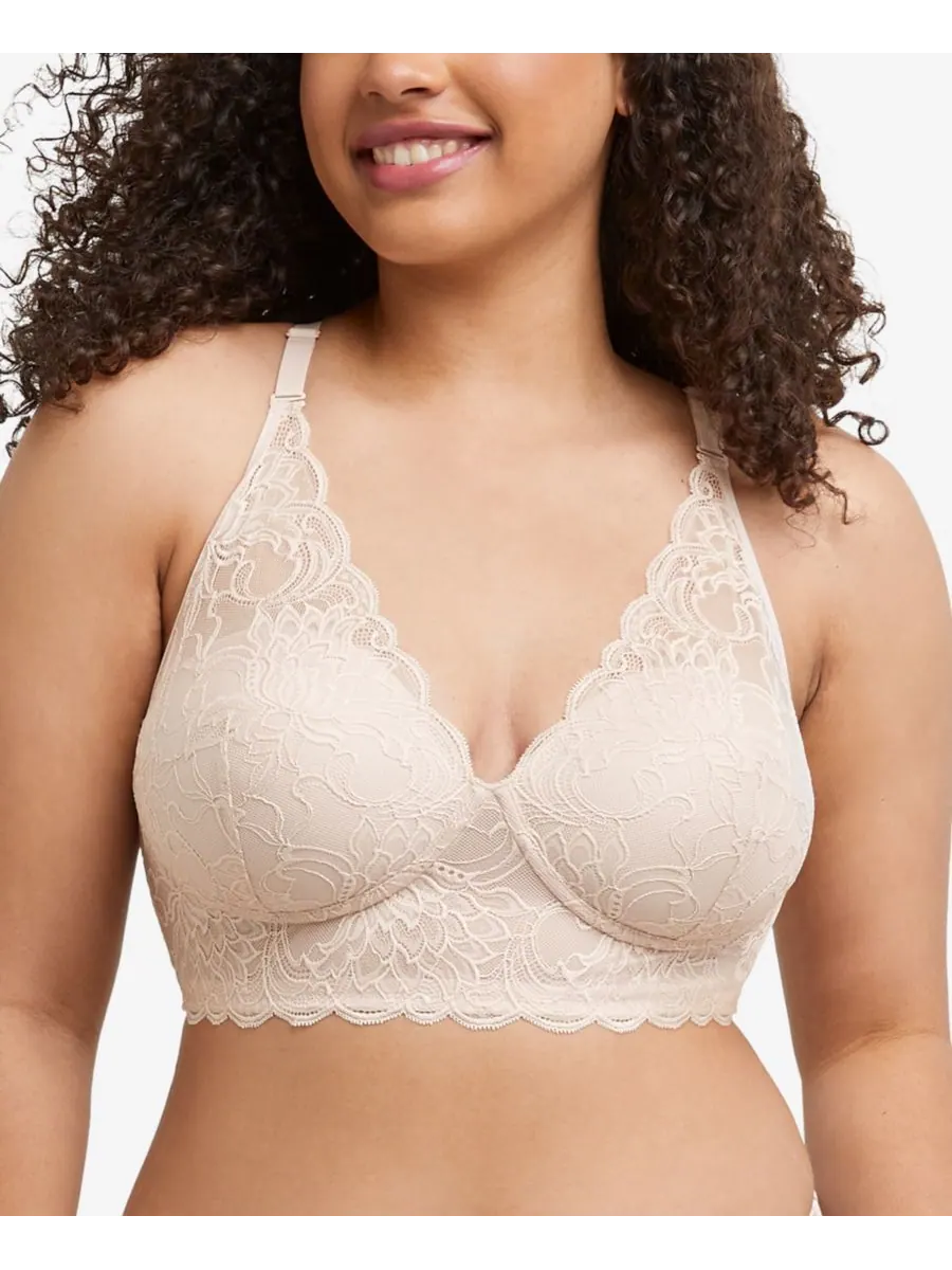 Женский кружевной и сетчатый бюстгальтер-топ без косточек Pure Comfort DM1188 Maidenform — изображение 1 из 5, песочный