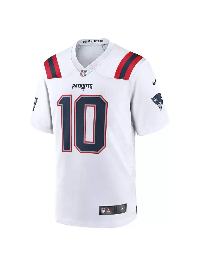 Мужская игровая футболка Drake Maye New England Patriots, выбор в первом раунде драфта НФЛ 2024 Nike — изображение 2 из 5