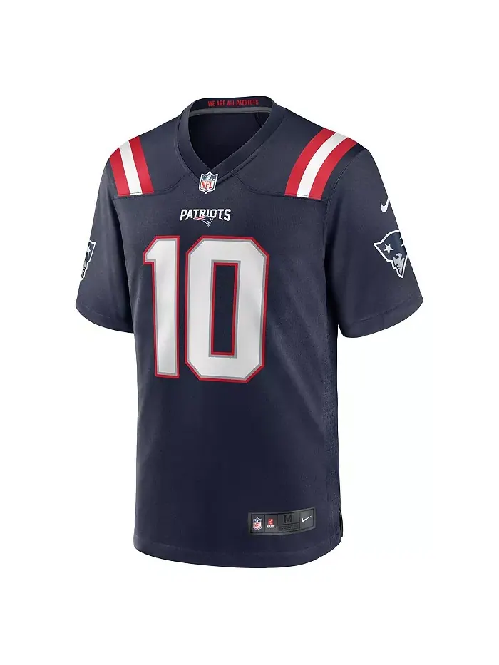 Мужская игровая футболка Drake Maye New England Patriots, выбор в первом раунде драфта НФЛ 2024 Nike — изображение 4 из 5