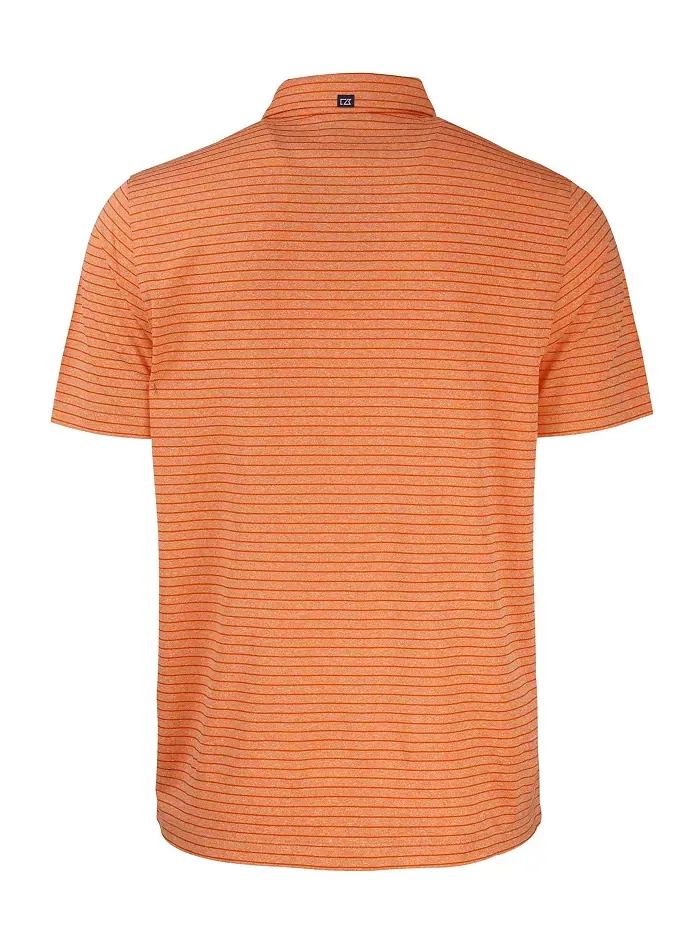 Футболка-поло мужская Forge Eco Heather Stripe Stretch Recycled Cutter & Buck — изображение 2 из 2, оранжевый