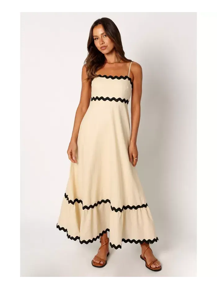 Женское платье Yana Maxi Petal and Pup — изображение 5 из 6, кремовый черный