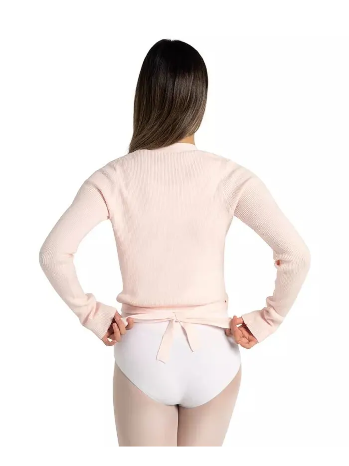 Свитер-обертка из ребристого трикотажа Capezio — изображение 3 из 3, розовый