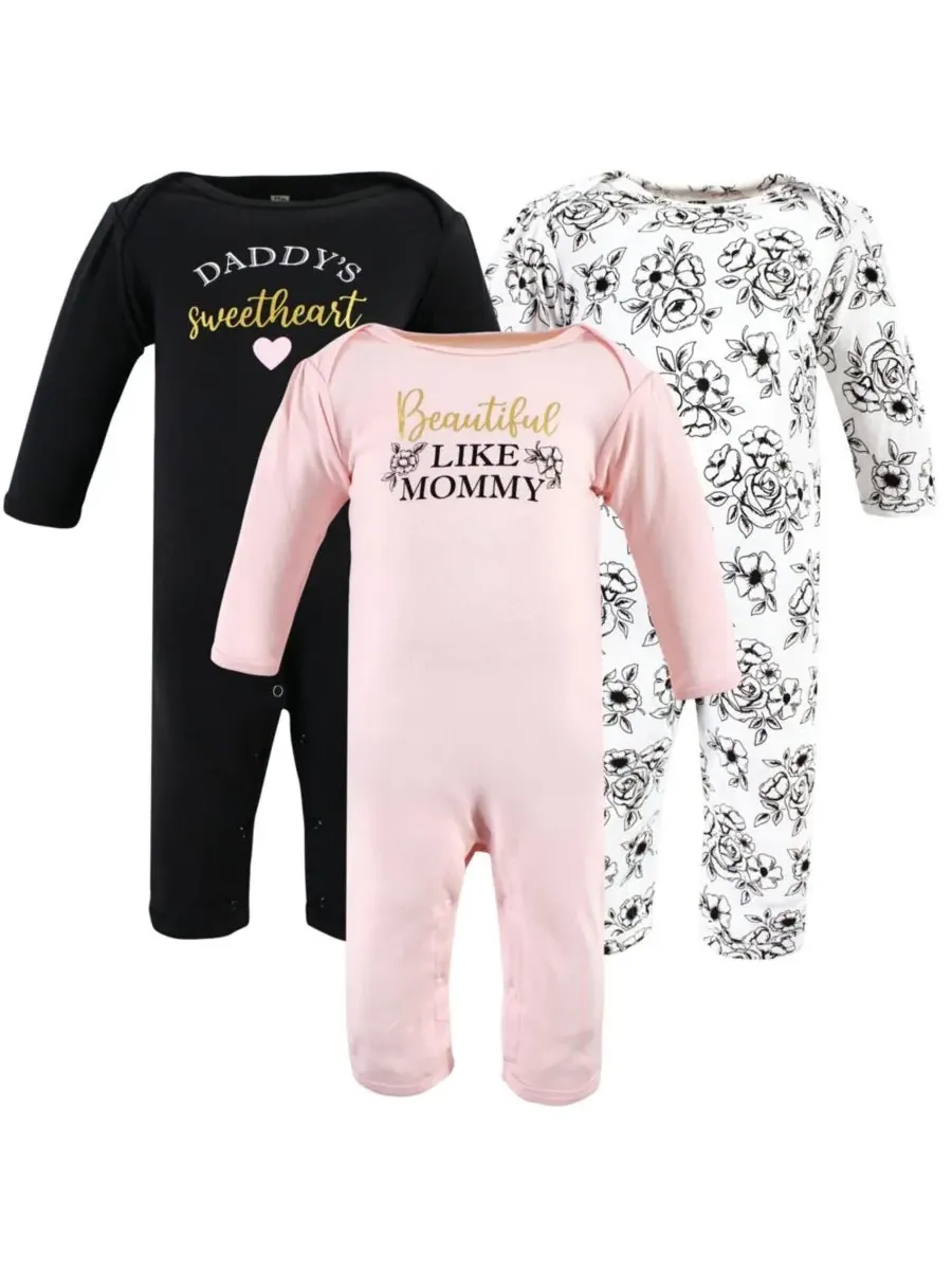 Мягкий хлопковый комбинезон для девочек Hudson Baby, Mom Dad Toile — изображение 1 из 5