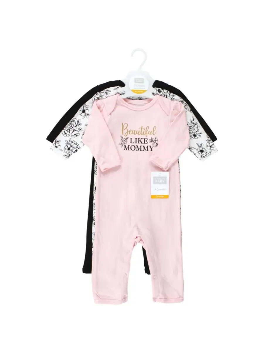 Мягкий хлопковый комбинезон для девочек Hudson Baby, Mom Dad Toile — изображение 2 из 5