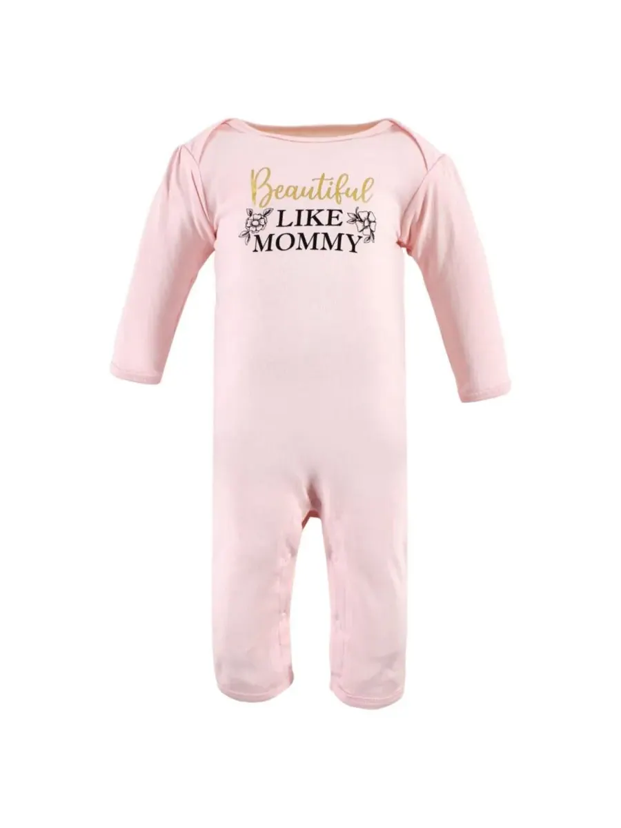 Мягкий хлопковый комбинезон для девочек Hudson Baby, Mom Dad Toile — изображение 3 из 5