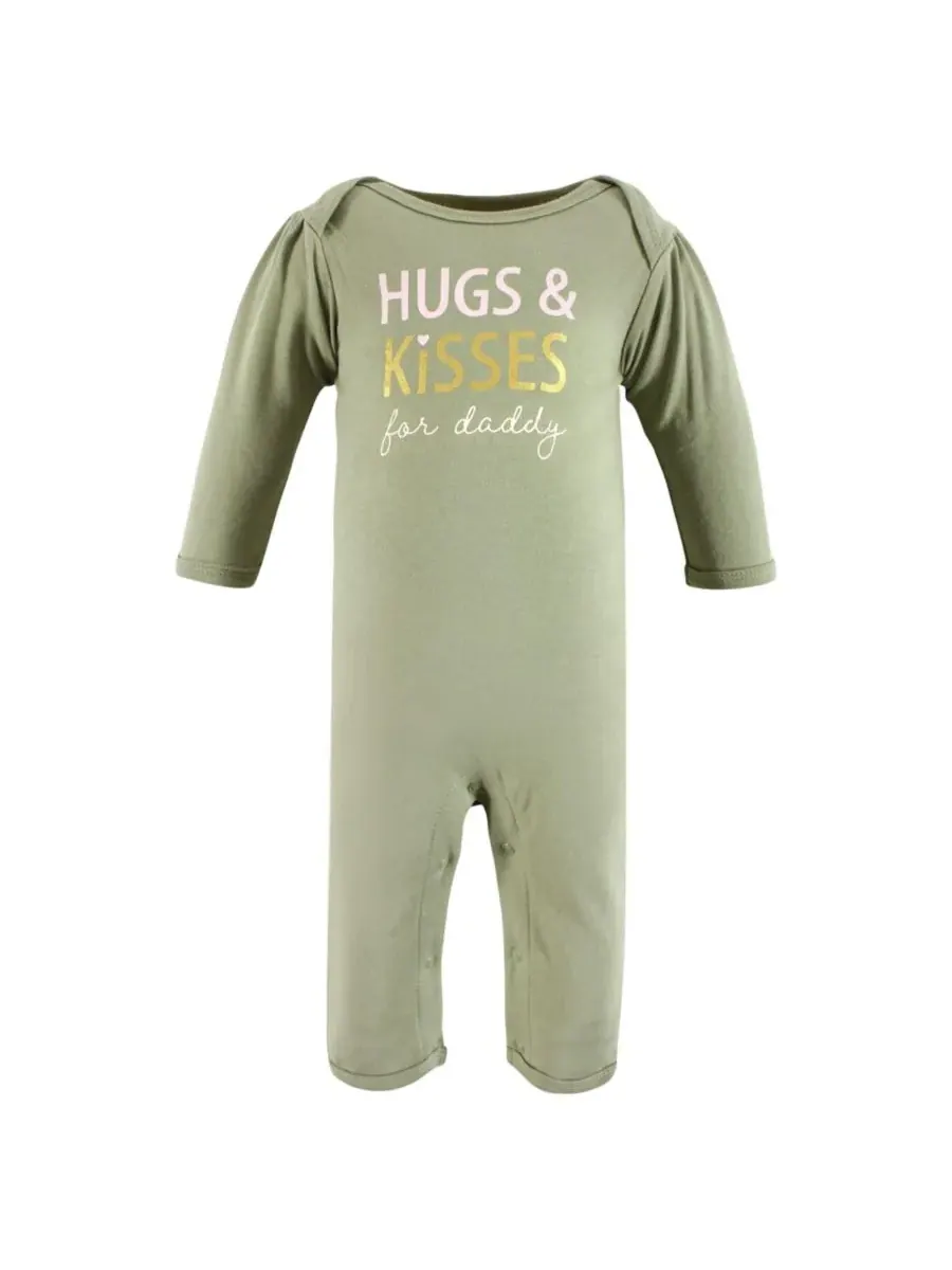 Мягкий хлопковый комбинезон для девочек Hudson Baby, Mom Dad Floral — изображение 4 из 5
