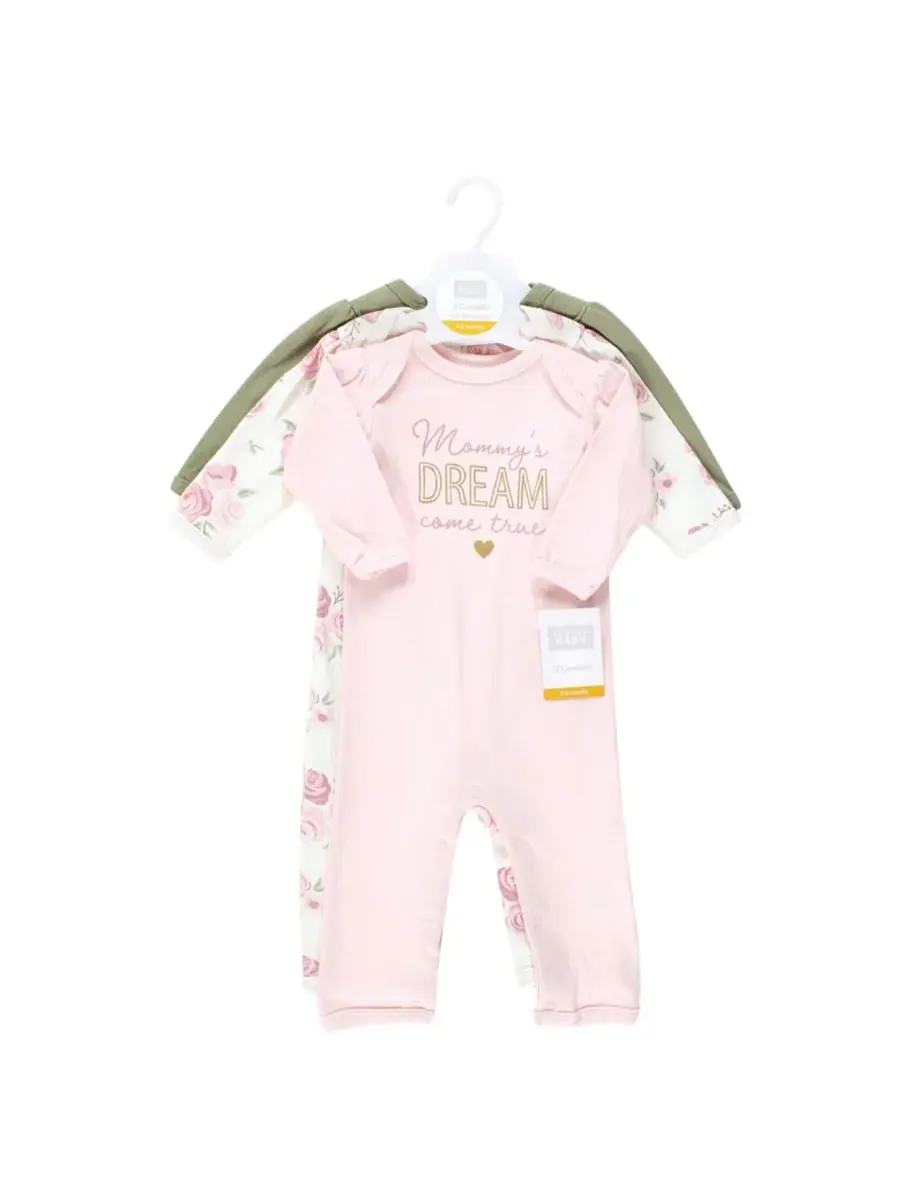 Мягкий хлопковый комбинезон для девочек Hudson Baby, Mom Dad Floral — изображение 5 из 5