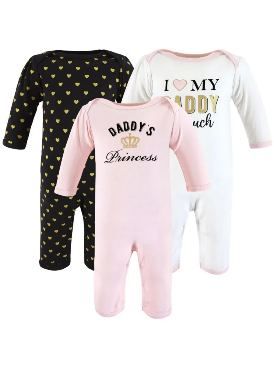 Мягкий хлопковый комбинезон для девочек Hudson Baby, Daddys Princess — изображение 1 из 5