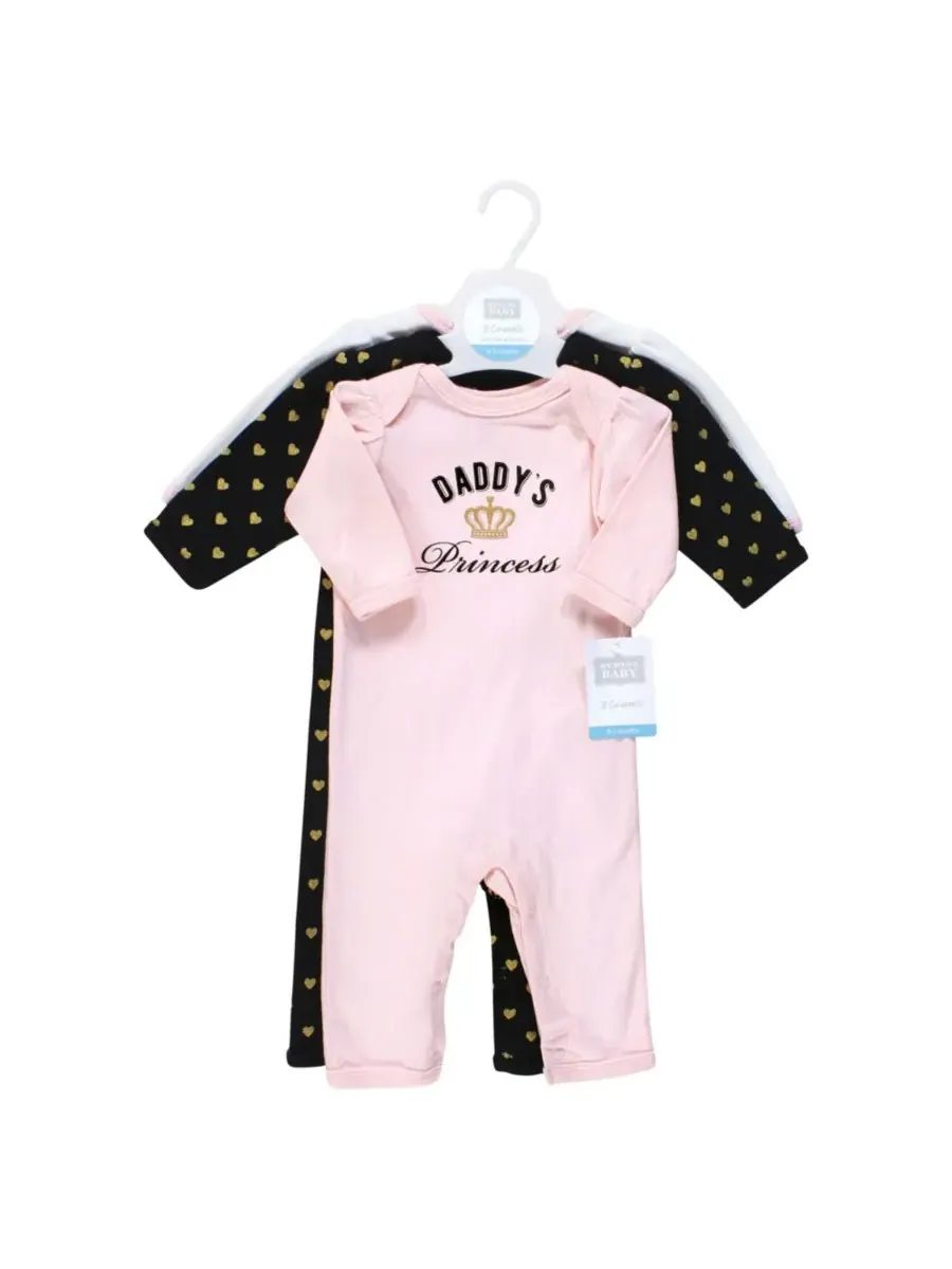 Мягкий хлопковый комбинезон для девочек Hudson Baby, Daddys Princess — изображение 2 из 5