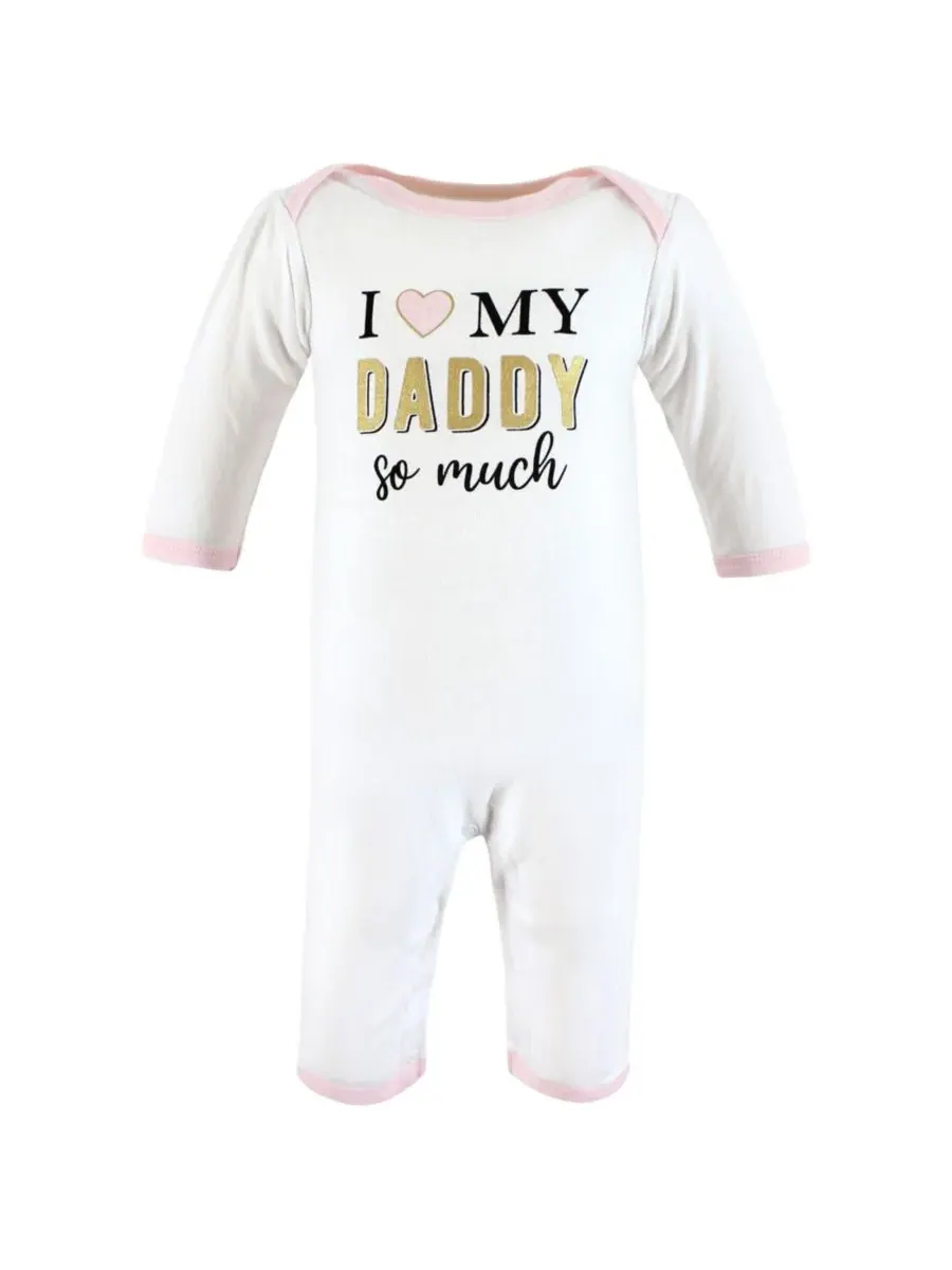 Мягкий хлопковый комбинезон для девочек Hudson Baby, Daddys Princess — изображение 4 из 5