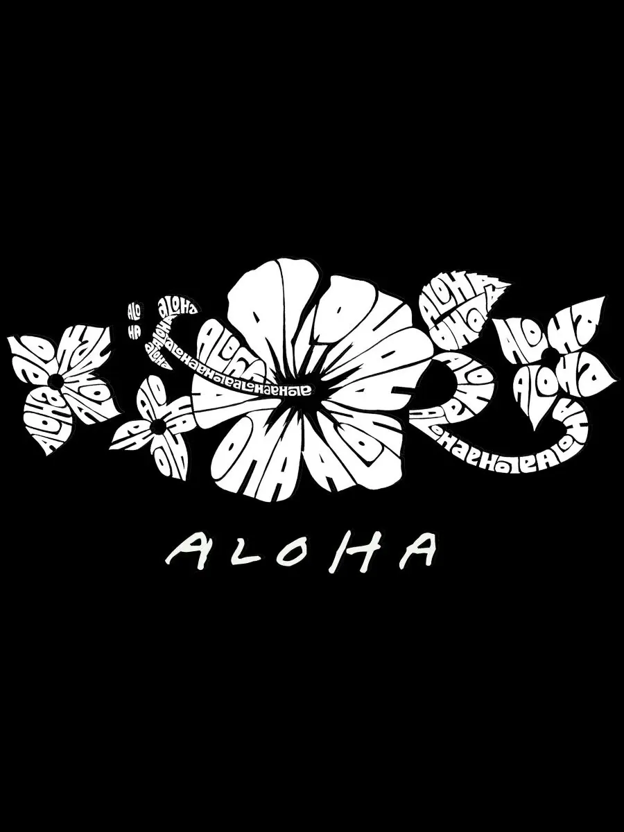 Футболка большого размера с надписью "Aloha" LA Pop Art — изображение 2 из 3, черный