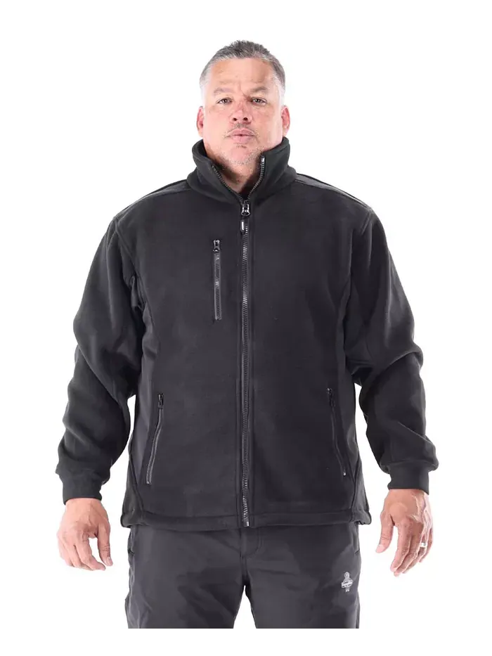 Утепленная флисовая куртка Big & Tall - теплая, прочная и высокофункциональная верхняя одежда для — черный
