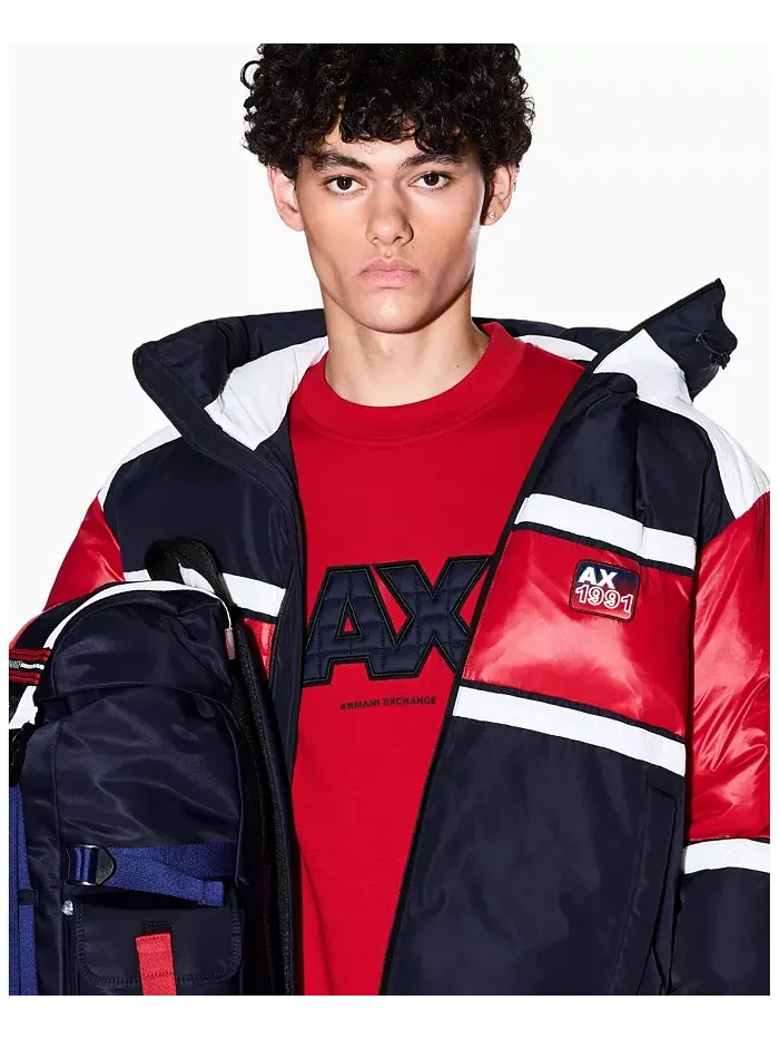Мужские джоггеры с полосатой лентой на штанине A|X Armani Exchange — изображение 4 из 4, красный