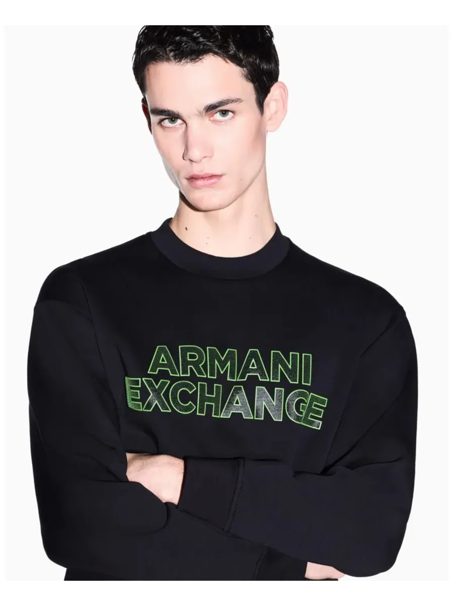Мужская толстовка с круглым вырезом и логотипом Elevated A|X Armani Exchange