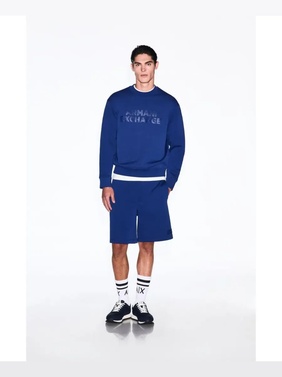 Мужская толстовка с круглым вырезом и логотипом Elevated A|X Armani Exchange