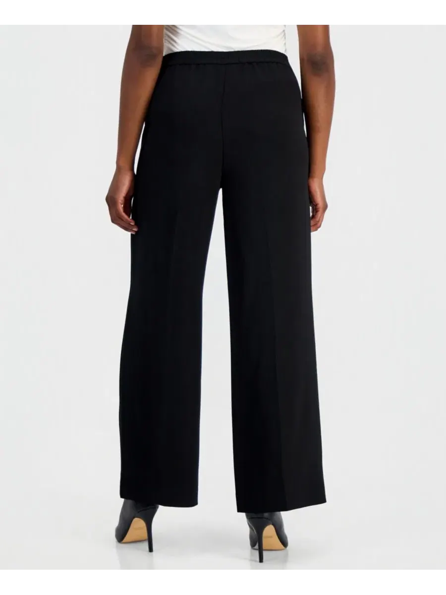 Брюки прямого кроя с высокой посадкой, без застежек, модель Petite High-Rise Wide-Leg I.N.C — изображение 3 из 6