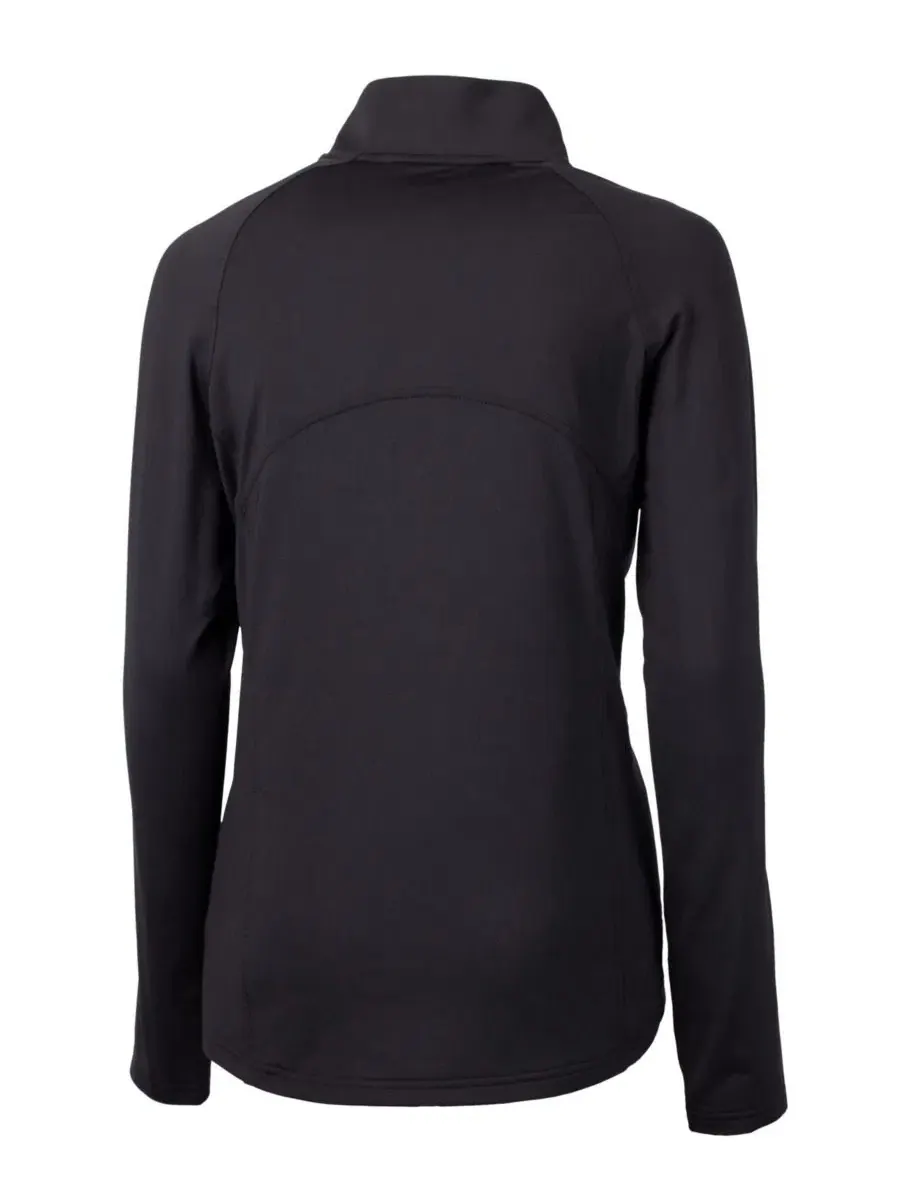 Женская толстовка Adapt Eco Knit Stretch Recycled с половинной молнией Cutter & Buck — изображение 3 из 3, черный/оранжевый