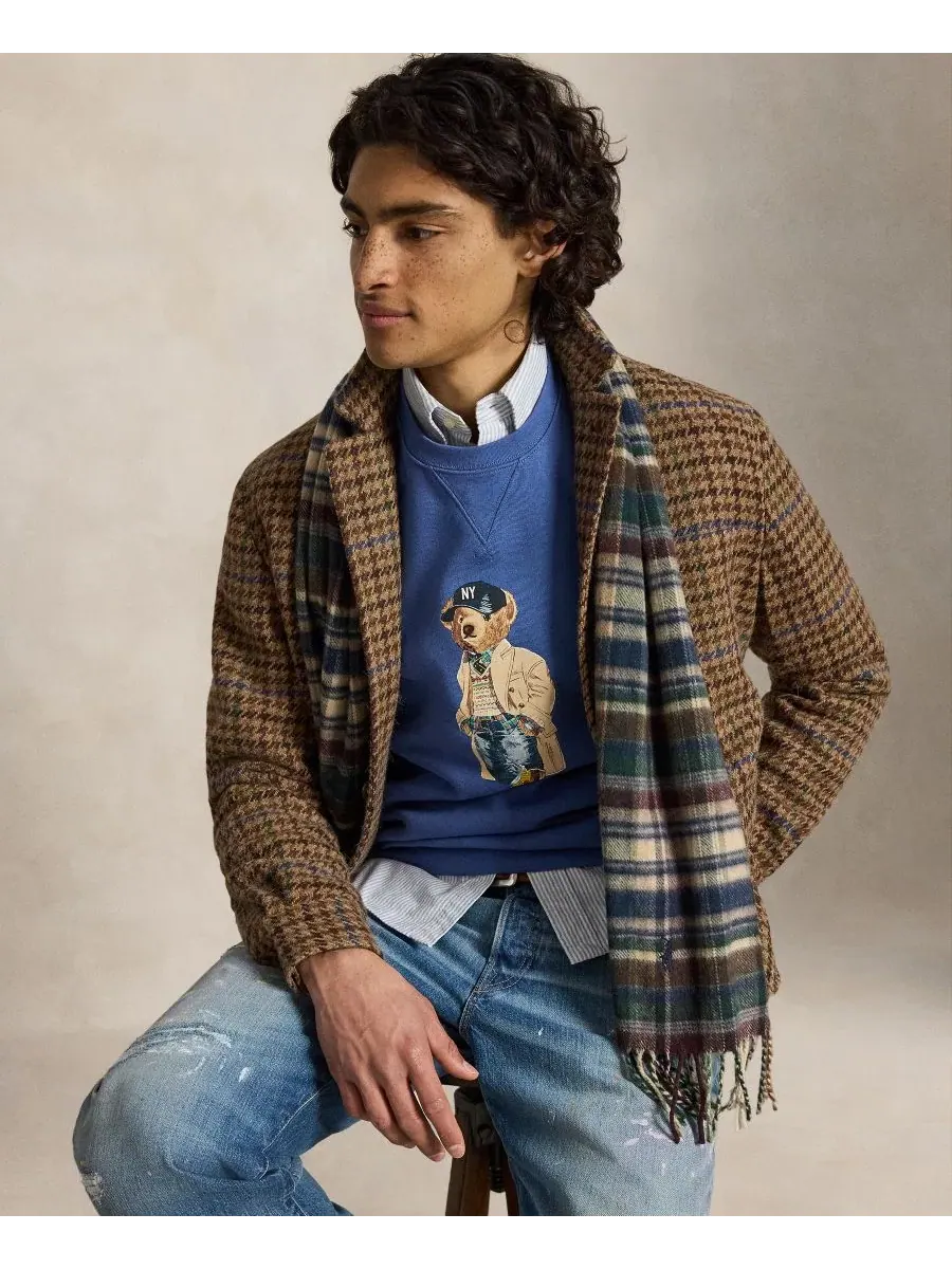 Свитшот мужской с принтом Polo Bear Polo Ralph Lauren — изображение 3 из 6, синий
