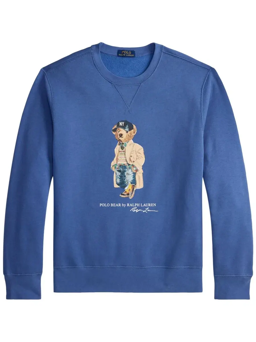 Свитшот мужской с принтом Polo Bear Polo Ralph Lauren — изображение 6 из 6, синий