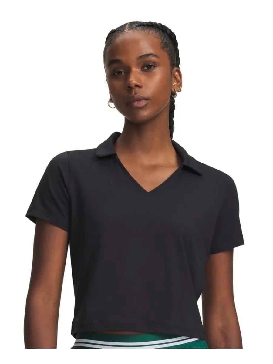 Женская футболка-поло с V-образным вырезом Motion Polo Under Armour — изображение 1 из 4, черный