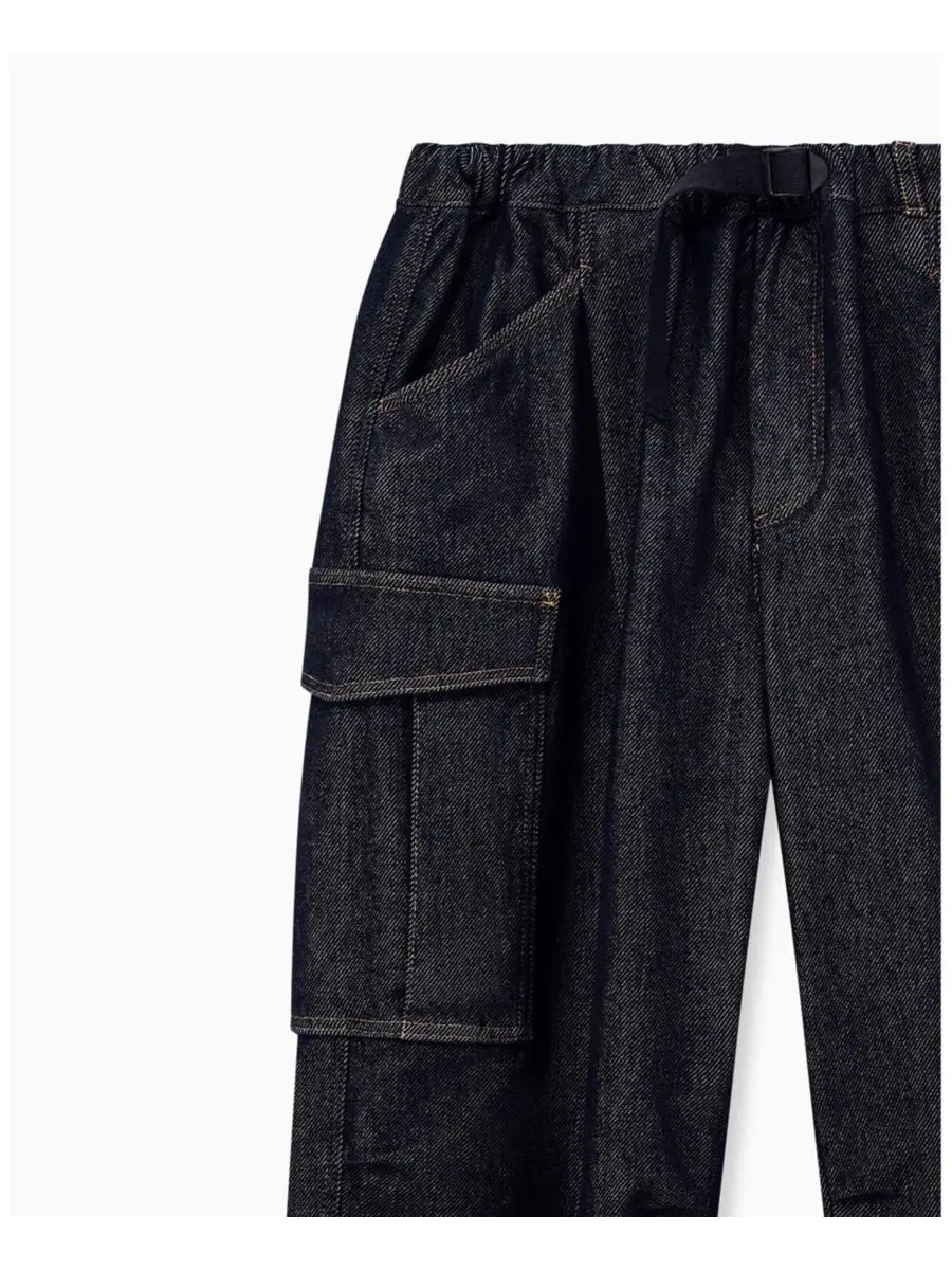 Мужские джинсы карго из стрейч-хлопка A|X Armani Exchange — изображение 4 из 4, синий джинсовый синий