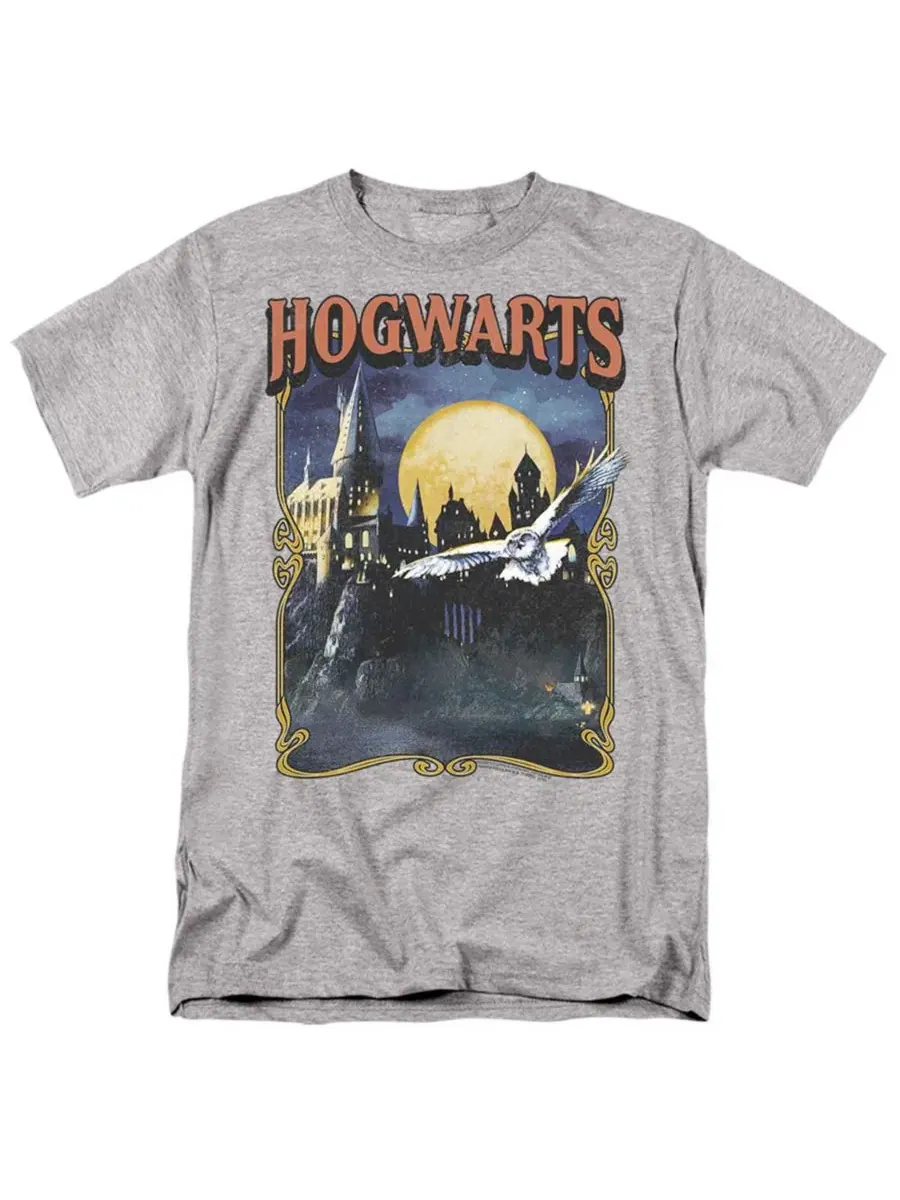 Футболка с принтом Hogwarts Poster Harry Potter — изображение 1 из 3, приглушенный