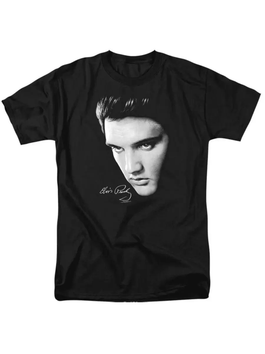 Футболка с принтом Presley Face Elvis — черный