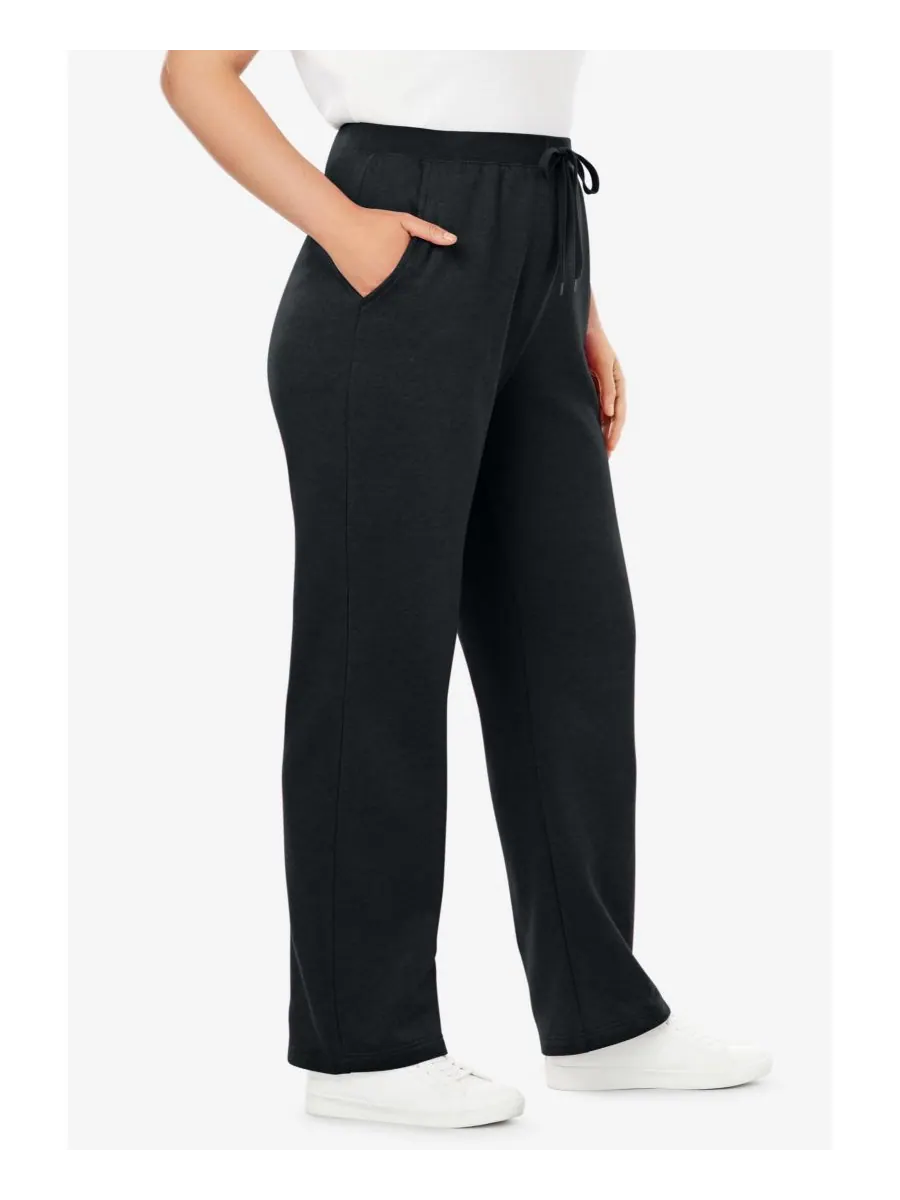 Женские спортивные штаны Within Tall Better-Fleece Pull-On с завязками Woman Within — изображение 2 из 3, черный