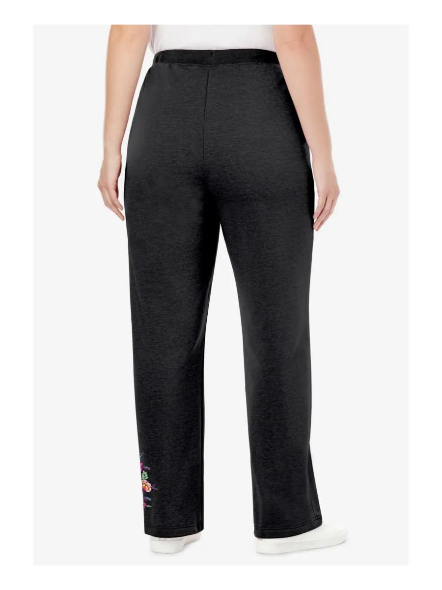 Женские спортивные штаны Within Tall Better-Fleece Pull-On с завязками Woman Within — изображение 2 из 3, черный