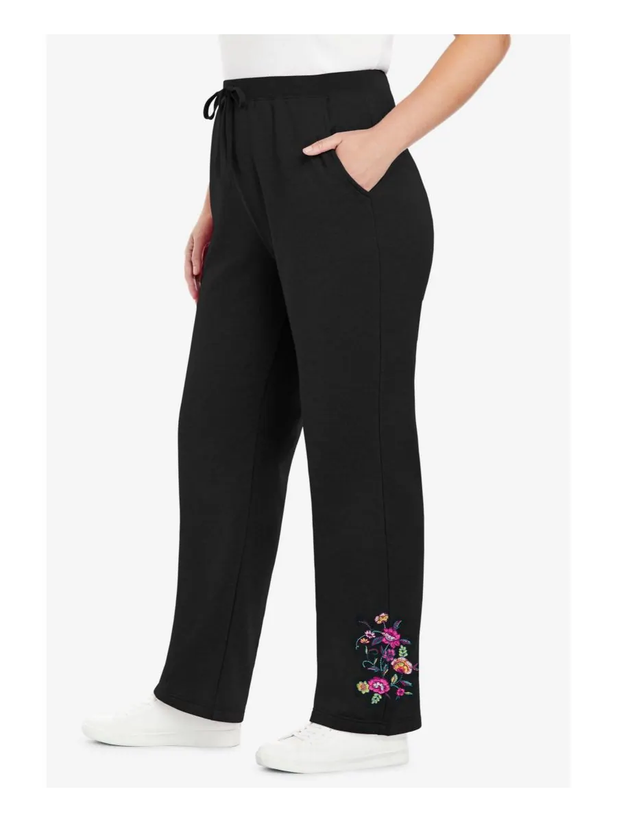 Женские спортивные штаны Within Tall Better-Fleece Pull-On с завязками Woman Within — изображение 3 из 3, черный