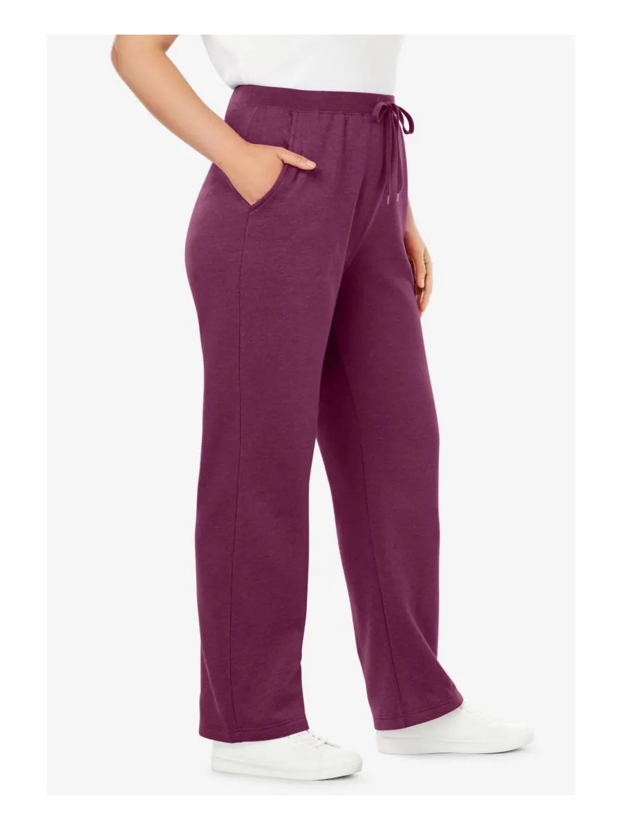 Женские спортивные штаны Within Tall Better-Fleece Pull-On с завязками Woman Within — изображение 3 из 3, бордовый