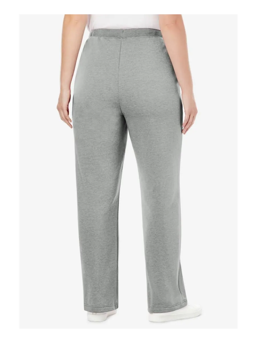 Женские спортивные штаны Within Tall Better-Fleece Pull-On с завязками Woman Within — изображение 2 из 3, серый