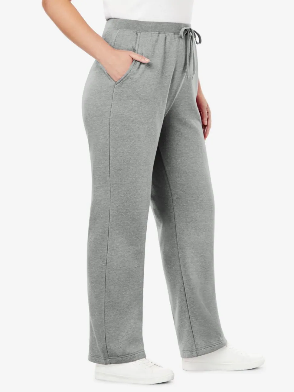 Женские спортивные штаны Within Tall Better-Fleece Pull-On с завязками Woman Within — изображение 3 из 3, серый