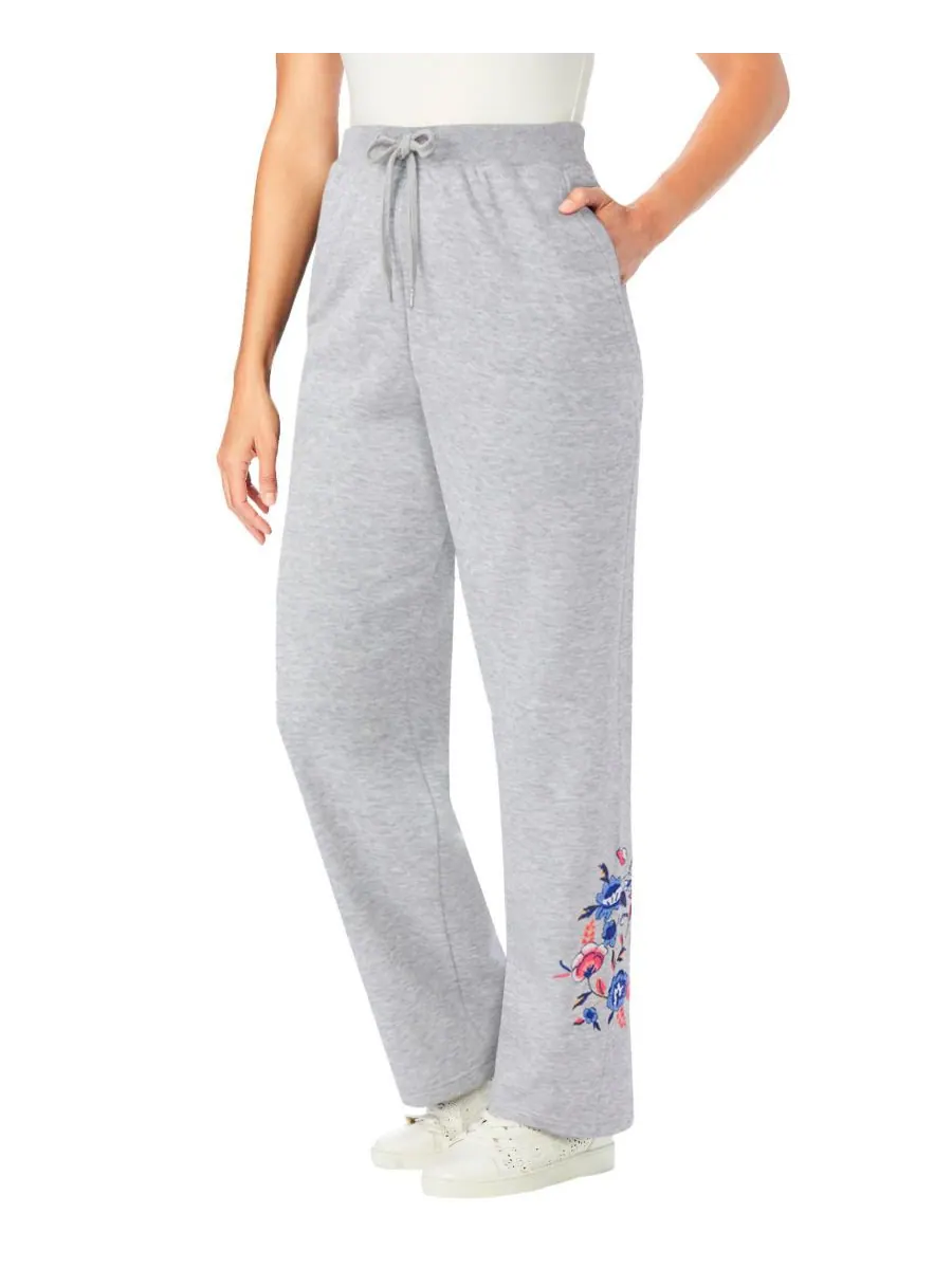 Женские спортивные штаны Within Tall Better-Fleece Pull-On с завязками Woman Within — изображение 1 из 3, серый