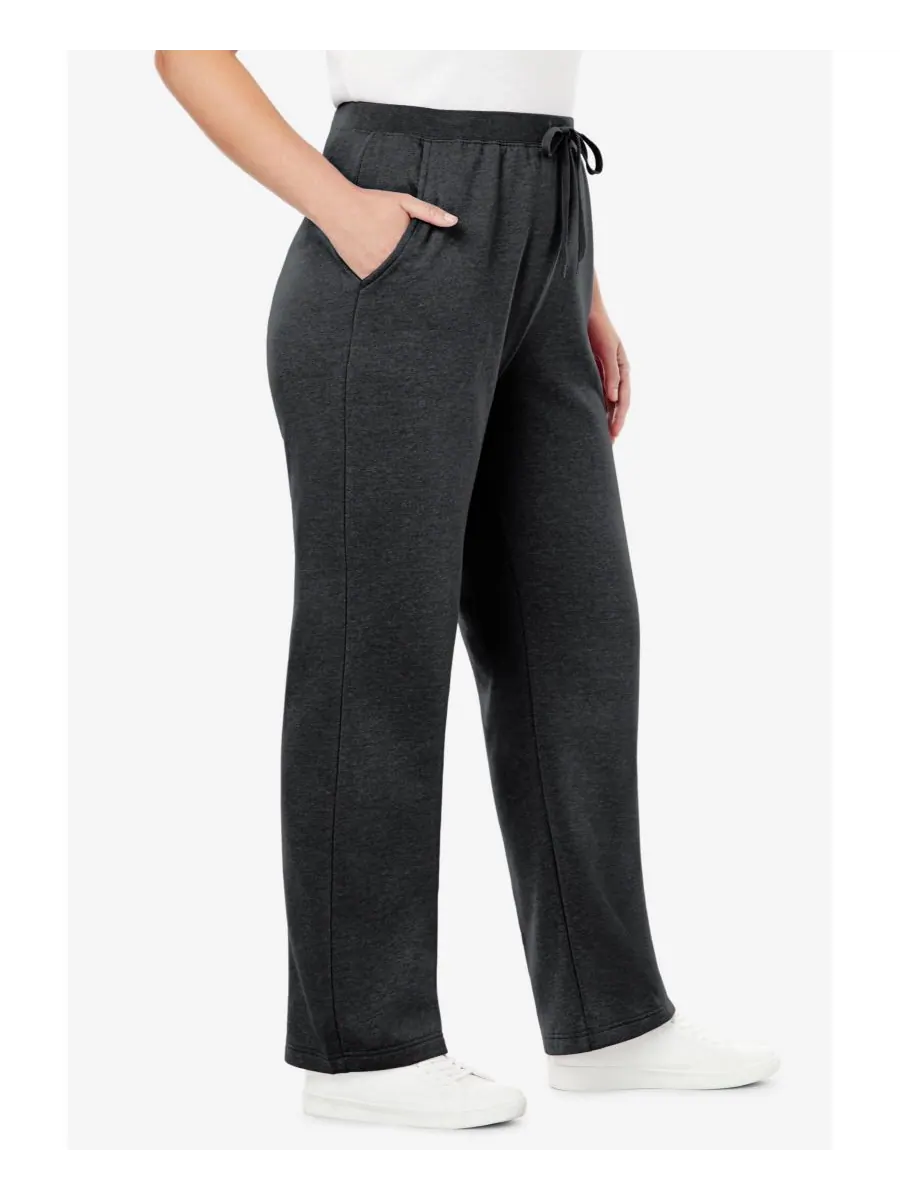 Женские спортивные штаны Within Tall Better-Fleece Pull-On с завязками Woman Within — изображение 3 из 3, темно-серый
