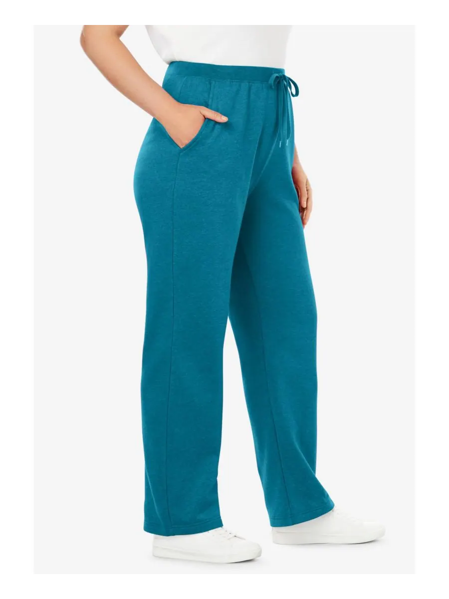 Женские спортивные штаны Within Tall Better-Fleece Pull-On с завязками Woman Within — изображение 2 из 3, серый