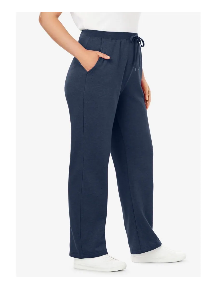 Женские спортивные штаны Within Tall Better-Fleece Pull-On с завязками Woman Within — изображение 3 из 3, темно-синий