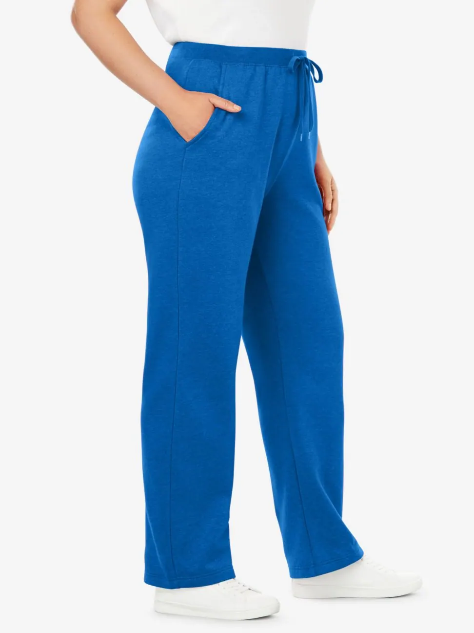 Женские спортивные штаны Within Tall Better-Fleece Pull-On с завязками Woman Within — изображение 3 из 3, синий